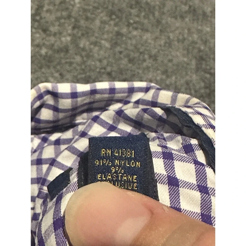 Polo Ralph Lauren Men's XL Purple Graph Checked Performance Button Nylon Shirt